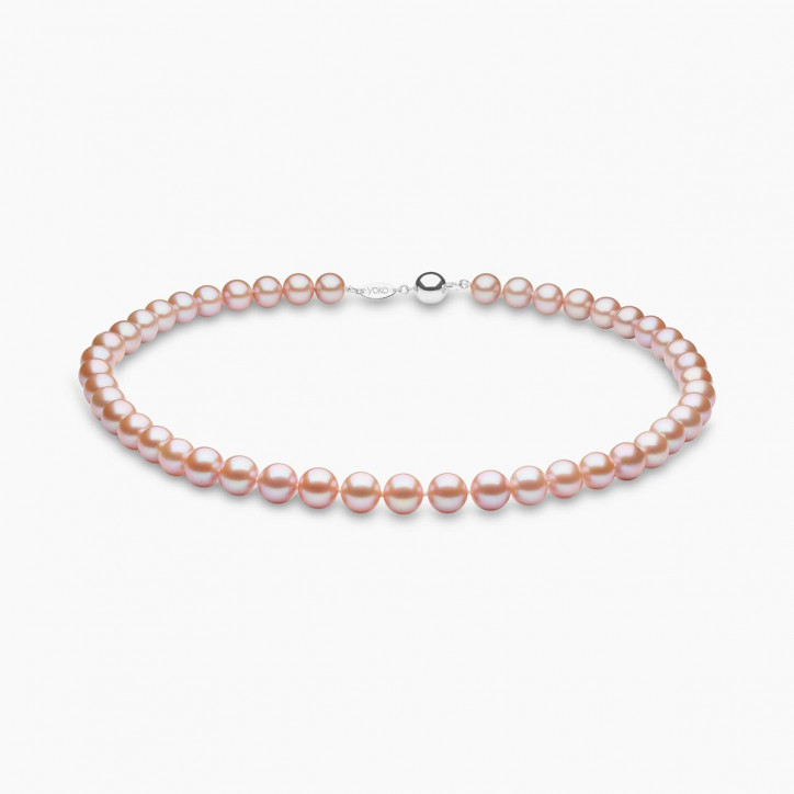 Classic 18K Gold Freshwater Pink Pearl Necklace