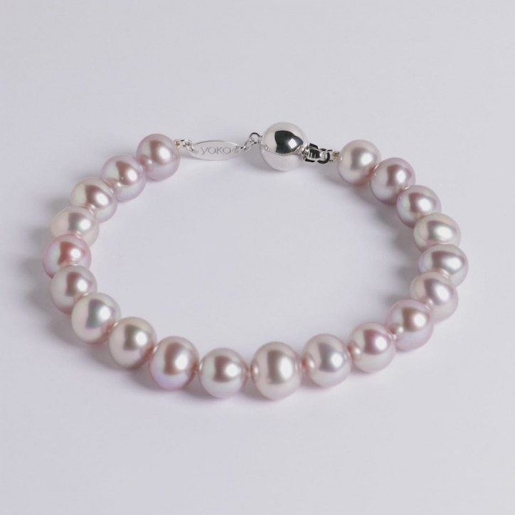 Classic 18K Gold Pink Freshwater Pearl Bracelet