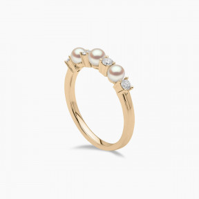 Eclipse 18K Gold Pearl and Diamond Signature Ring