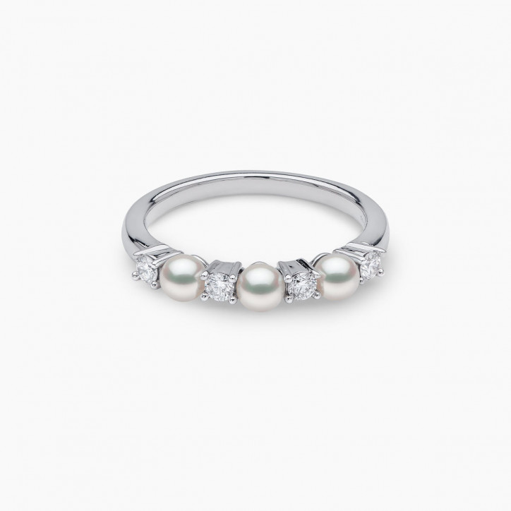 Eclipse 18K Gold Pearl and Diamond Signature Ring