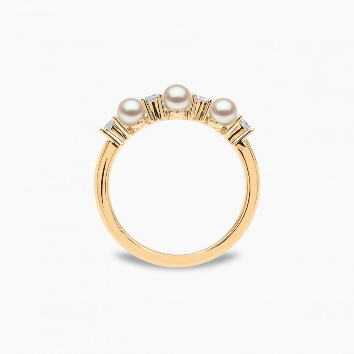 Eclipse 18K Gold Pearl and Diamond Signature Ring