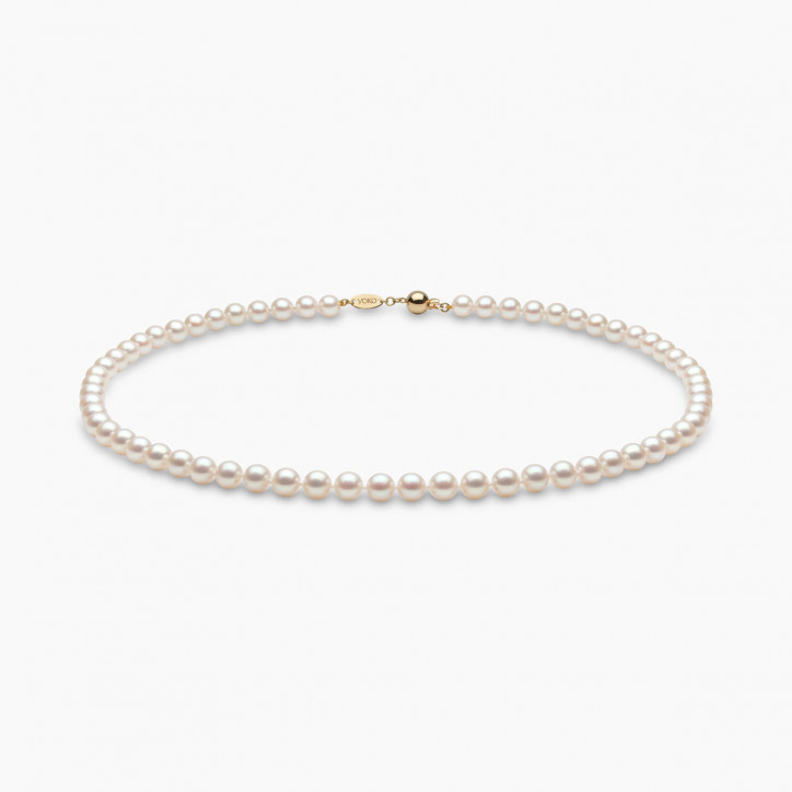 Classic 18K Gold AA Akoya Pearl Necklace