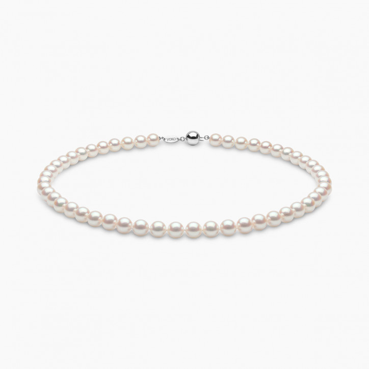 Classic 18K Gold AA Akoya Pearl Necklace