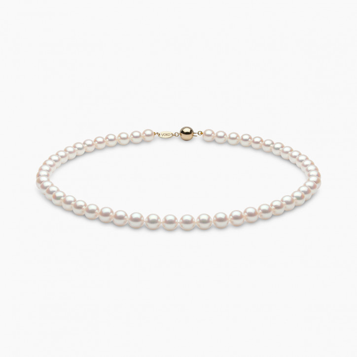 Classic 18K Gold AA Akoya Pearl Necklace