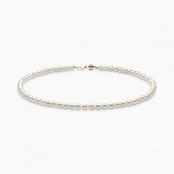 Classic 18K Gold AA Akoya Pearl Necklace