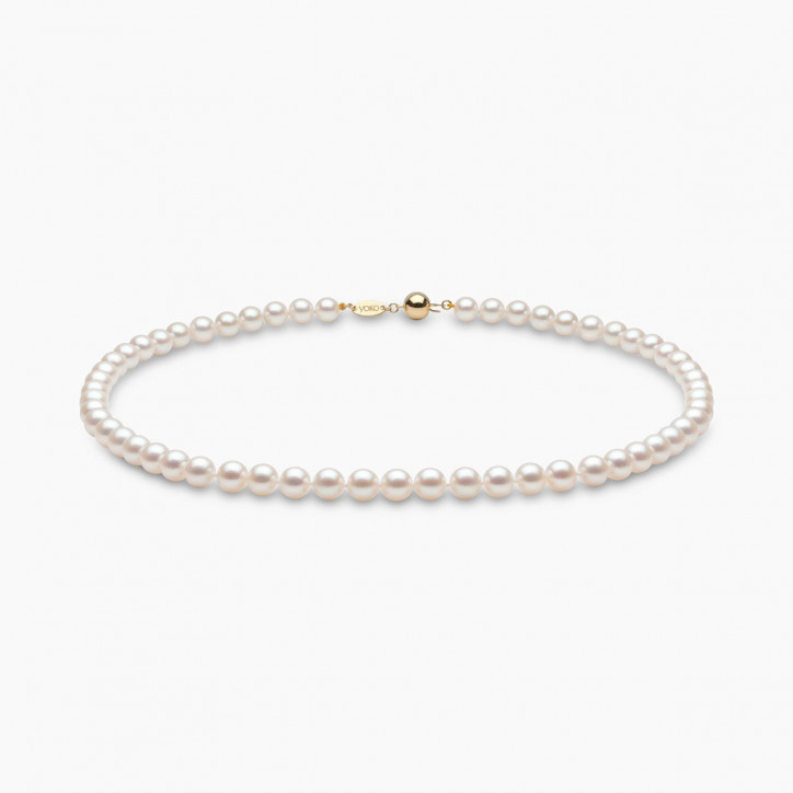 Classic 18K Gold AA Akoya Pearl Necklace