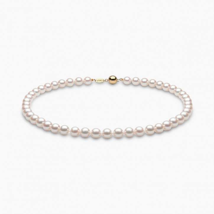 Classic 18K Gold AA Akoya Pearl Necklace