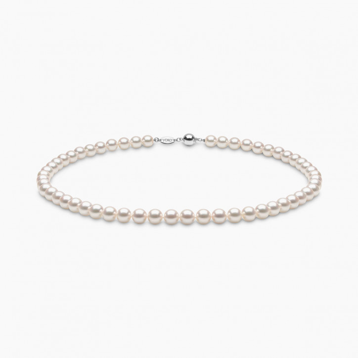 Classic 18K Gold AA Akoya Pearl Necklace