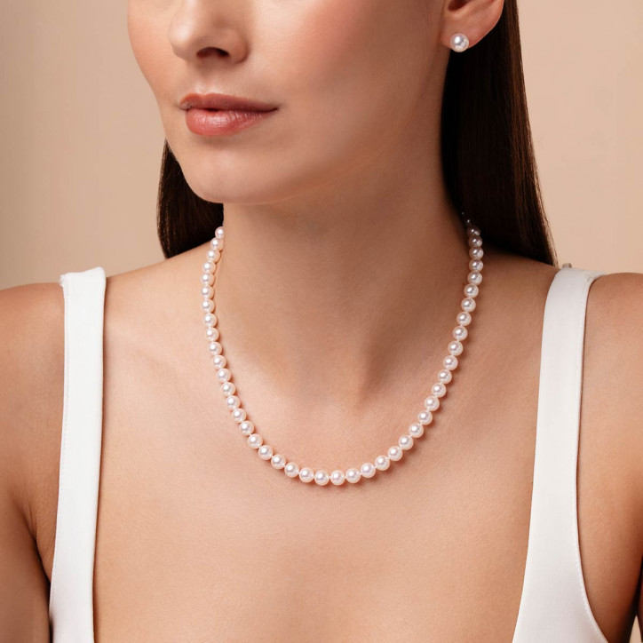 Classic 18K Gold AA Akoya Pearl Necklace