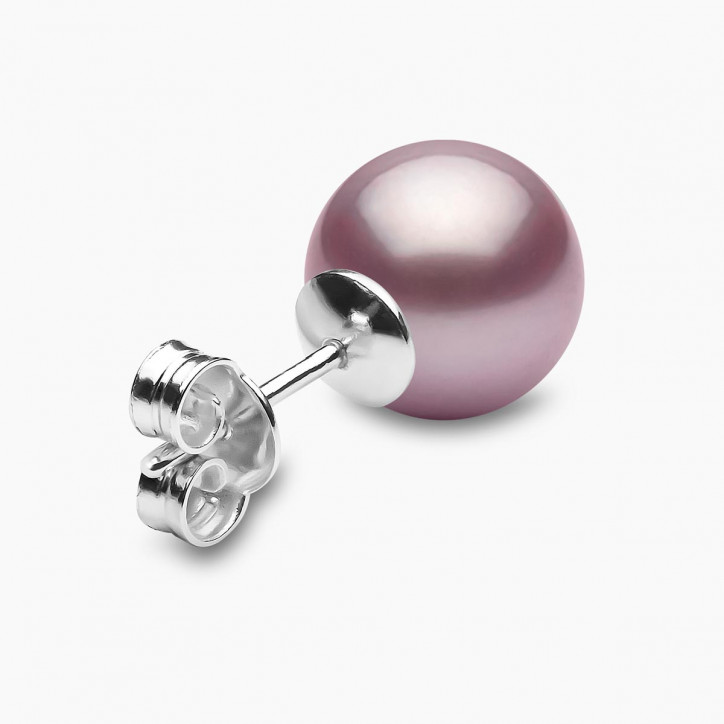 Classic 18K Gold Large Pink Freshwater Pearl Stud Earrings