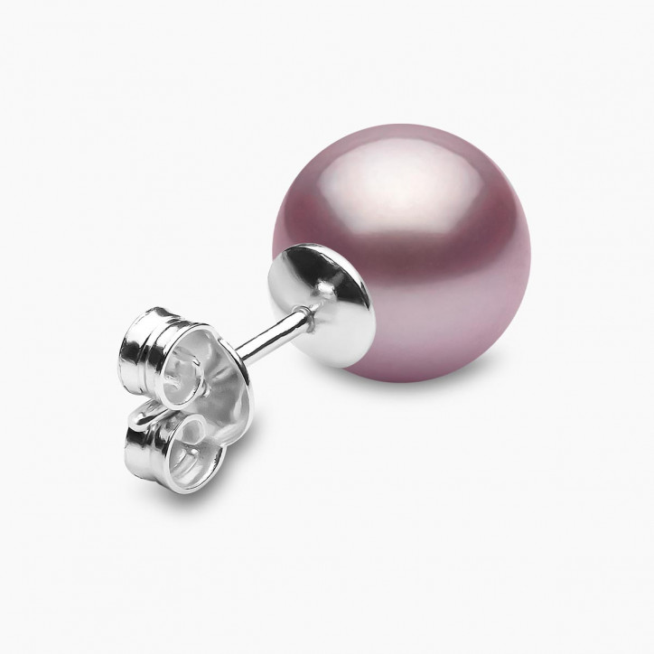 Classic 18K Gold Large Pink Freshwater Pearl Stud Earrings