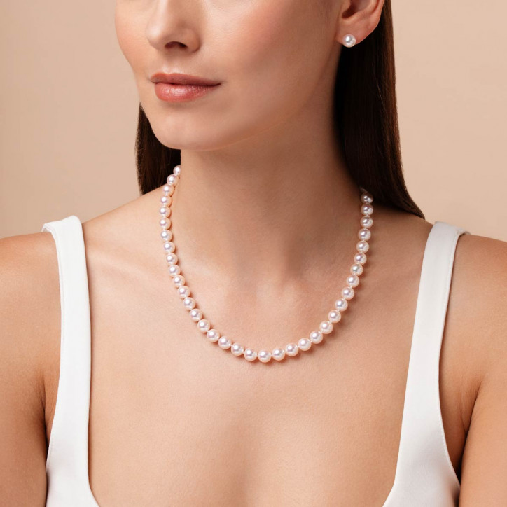 Classic 18K Gold AAA Akoya Pearl Necklace