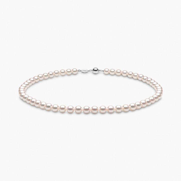 Classic 18K Gold AAA Akoya Pearl Necklace