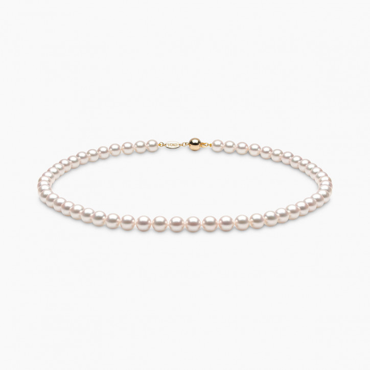 Classic 18K Gold AAA Akoya Pearl Necklace