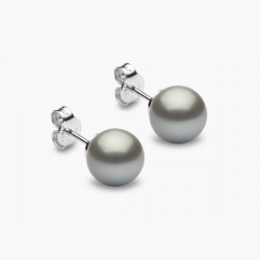 Classic 18K Grey Tahitian Pearl Stud Earrings