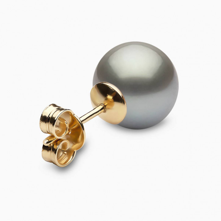 Classic 18K Grey Tahitian Pearl Stud Earrings