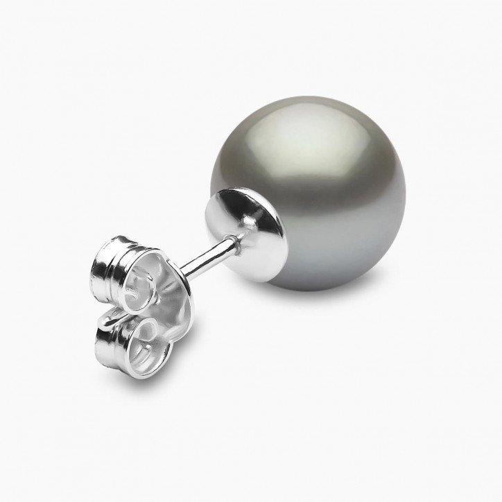 Classic 18K Grey Tahitian Pearl Stud Earrings