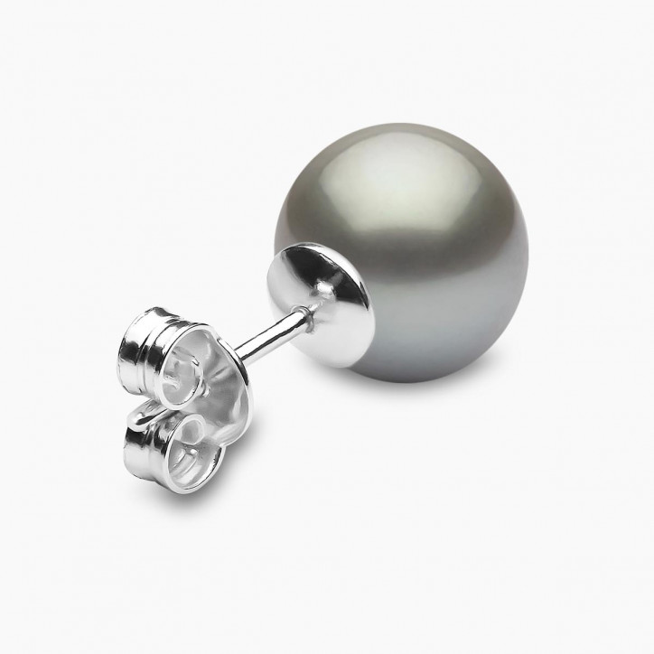 Classic 18K Grey Tahitian Pearl Stud Earrings