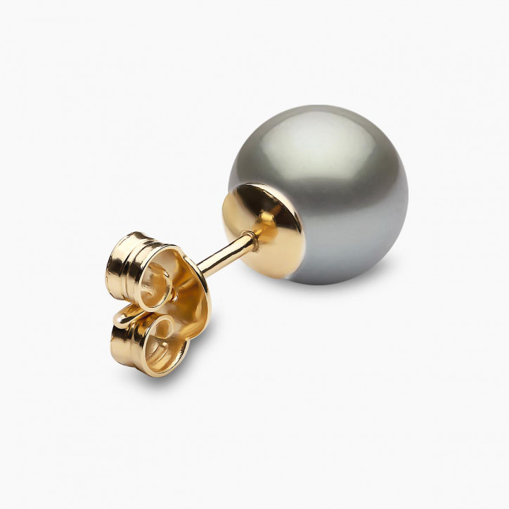 Classic 18K Grey Tahitian Pearl Stud Earrings