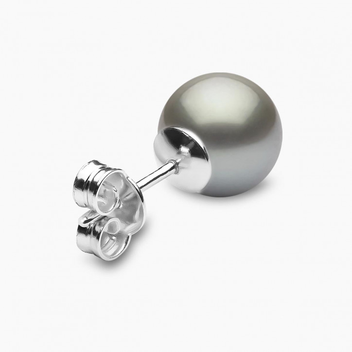 Classic 18K Grey Tahitian Pearl Stud Earrings