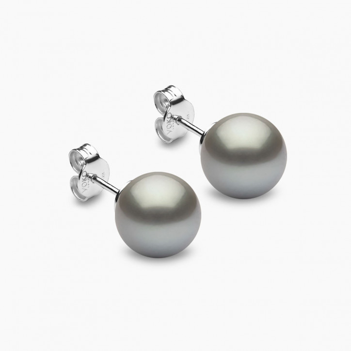 Classic 18K Grey Tahitian Pearl Stud Earrings