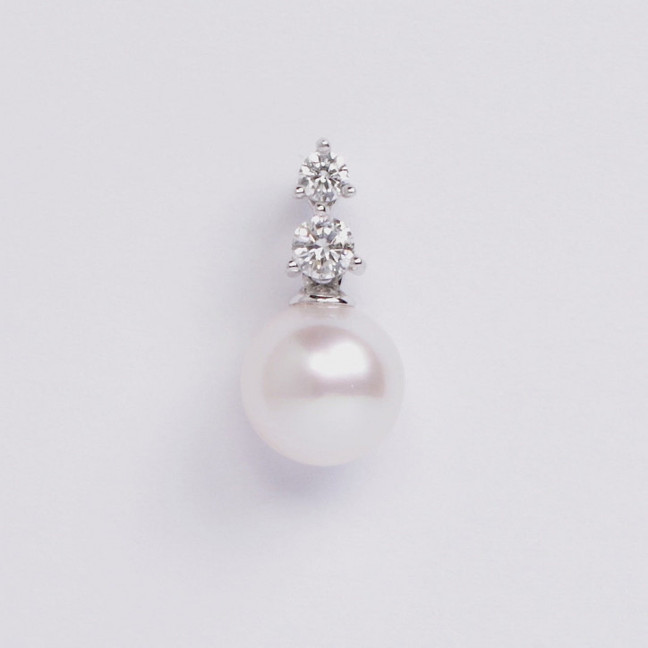 Diamond Classic 18K Gold Akoya Pearl and Diamond Earrings