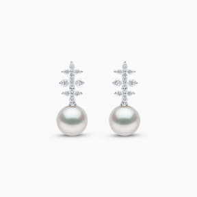 Jazz 18K Gold Pearl and Diamond Earrings