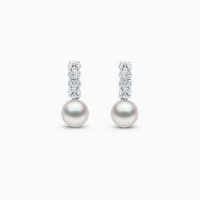 Jazz 18K Gold Pearl and Diamond Earrings