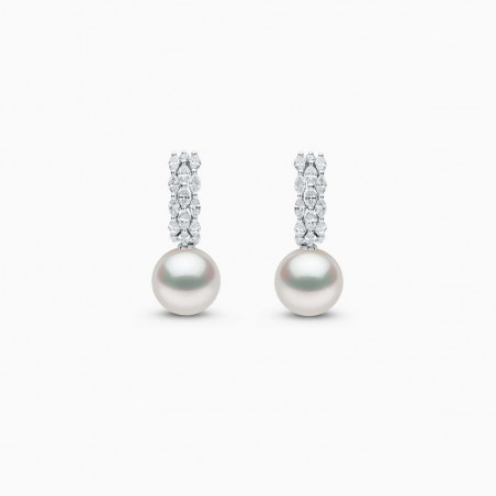 Jazz 18K Gold Pearl and Diamond Earrings