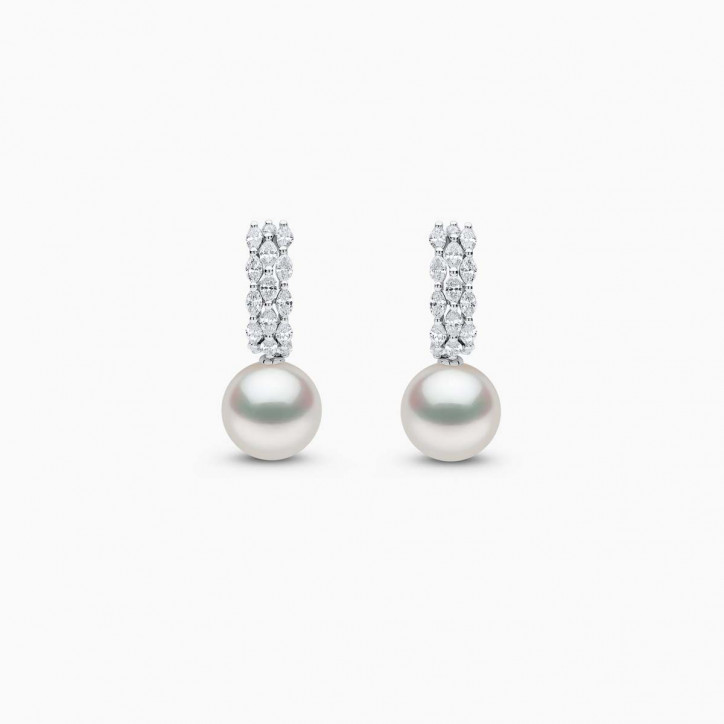 Jazz 18K Gold Pearl and Diamond Earrings