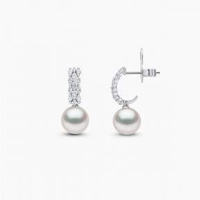 Jazz 18K Gold Pearl and Diamond Earrings