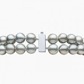 Classic 18K Gold Tahitian Pearl Double Row Necklace