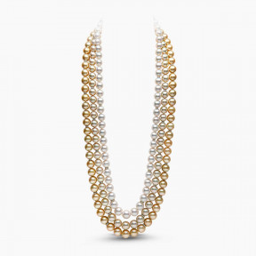 Classic 18K Gold South Sea Pearl Triple Row Necklace