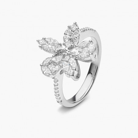 Starlight 18K Gold Multi Diamond Floral Ring