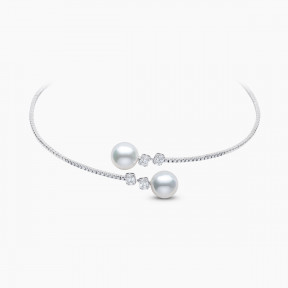 Starlight 18K White South Sea Pearl and Diamond Choker Necklace