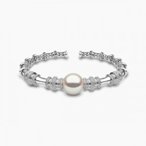 Starlight 18K Gold Pearl and Diamond Astral Bangle