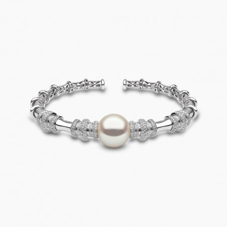 Starlight 18K Gold Pearl and Diamond Astral Bangle