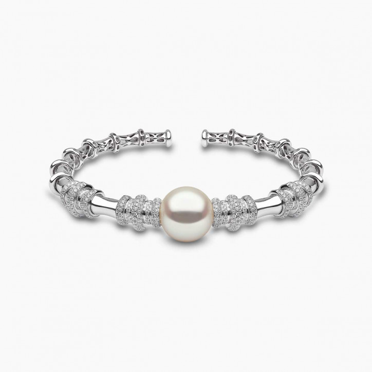 Starlight 18K Gold Pearl and Diamond Astral Bangle