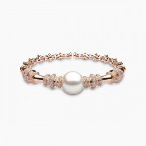 Starlight 18K Gold Pearl and Diamond Astral Bangle