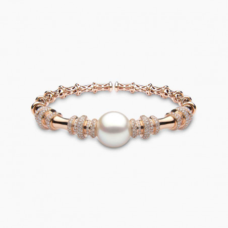 Starlight 18K Gold Pearl and Diamond Astral Bangle