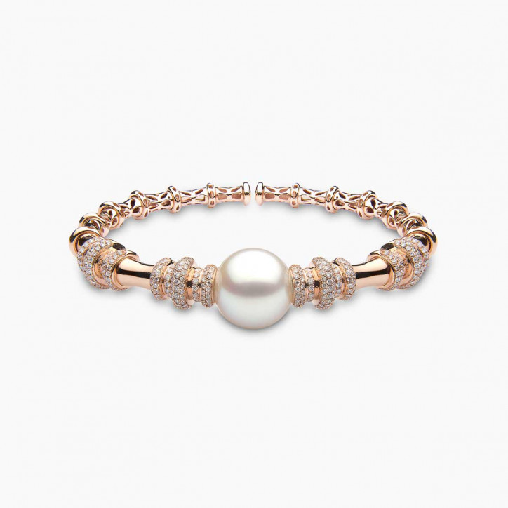 Starlight 18K Gold Pearl and Diamond Astral Bangle