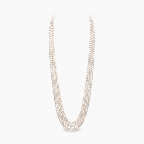 Classic 18K Gold Graduated Triple Row Freshwater Pearl Necklace