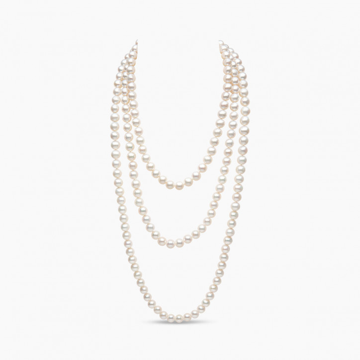 Classic 10mm Freshwater Pearl Strand Rope Necklace