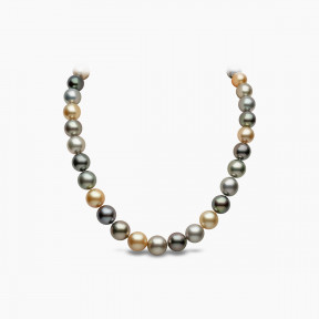 Classic 18K Gold Multicolour Pearl Necklace