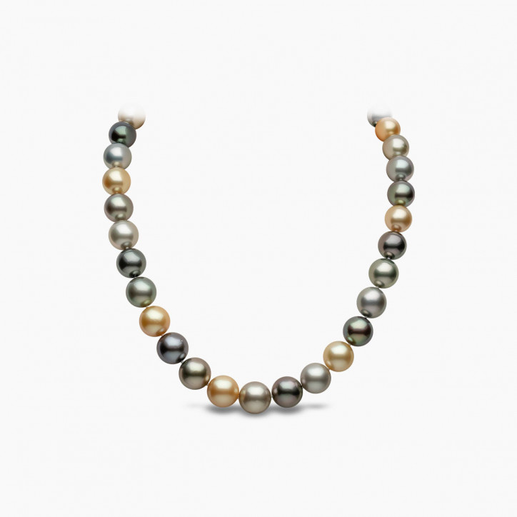 Classic 18K Gold Multicolour Pearl Necklace