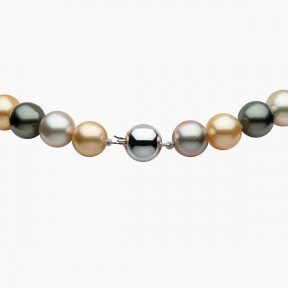 Classic 18K Gold Multicolour Pearl Necklace