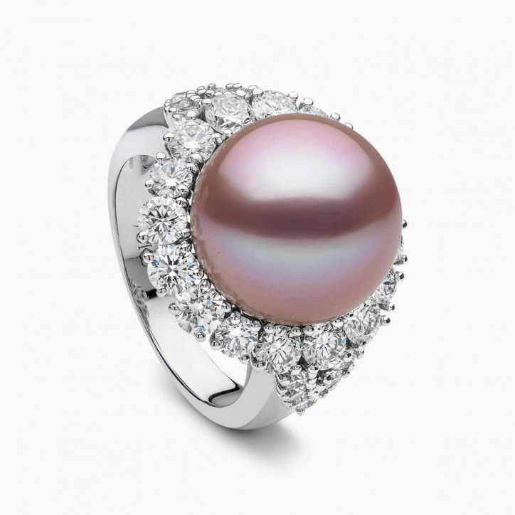 Duchess 18K Gold Pearl and Diamond Motif Ring