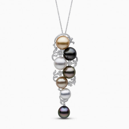 Duchess 18K Gold Multicolour Pearl and Diamond Pendant