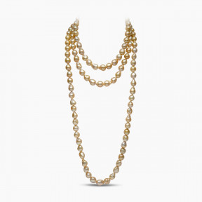 Baroque 18K Gold South Sea Pearl Triple Row Layered Necklace