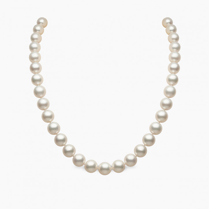 Classic 18K Gold White Australian South Sea Pearl Strand Necklace